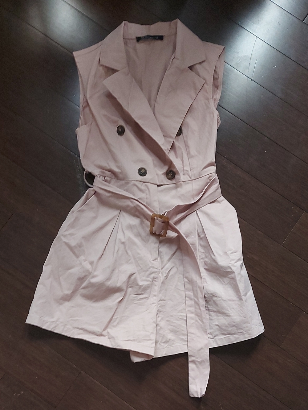 Tailored Romper Shorts in Pale Pink